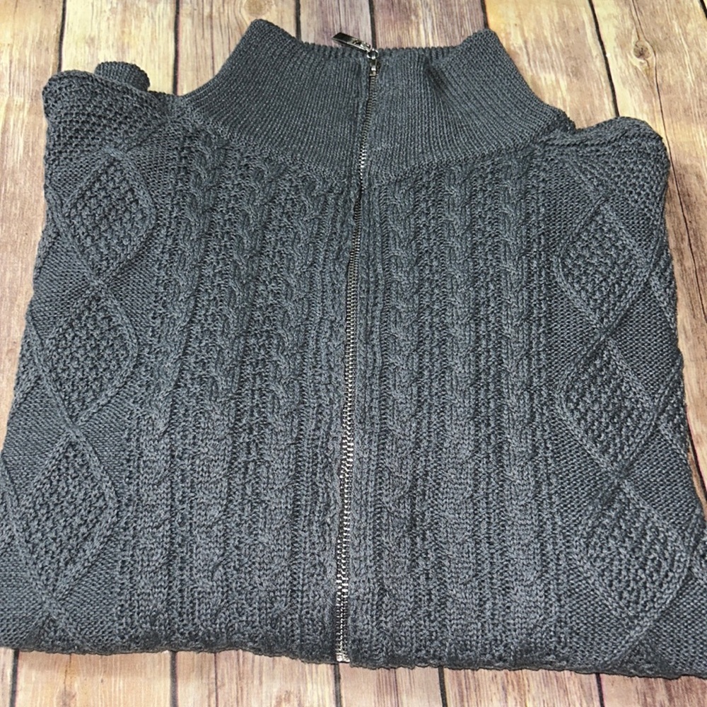 Coofandy Gray Zippered Sweater, Size Medium